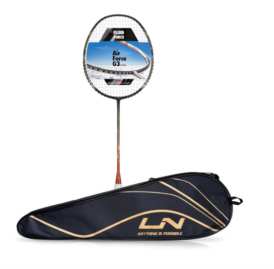 Li-Ning Air Force 80 G3 Unstrung Badminton Racquet (Dark Grey/Amber/Gold)