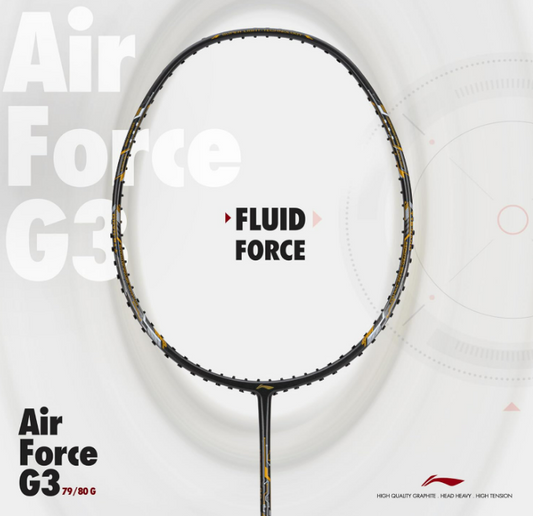 Li-Ning Air Force 80 G3 Unstrung Badminton Racquet (Dark Grey/Amber/Gold)