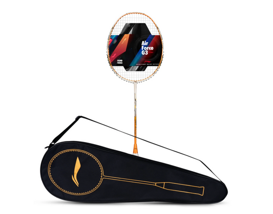 Li-Ning Air Force 78 G3 Badminton Racquet (White/Light Orange/Black)