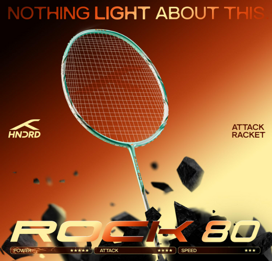 Hundred Rock 80 Unstrung Badminton Racquet (Aqua/White)