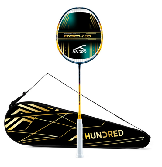 Hundred Rock 80 Unstrung Badminton Racquet (Navy/Yellow)/5U