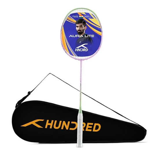 Hundred Aura Lite Unstrung Badminton Racquet (Pink/Apple Green)