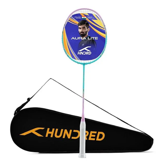 Hundred Aura Lite Unstrung Badminton Racquet (Blue/Pink)