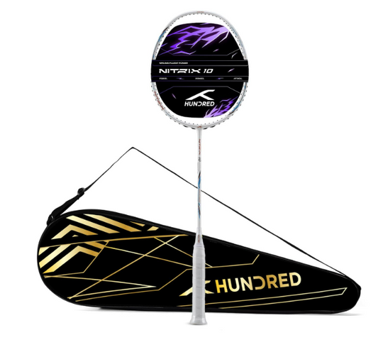 Hundred Nitrix 10 Unstrung Badminton Racquet (Pearl White)/5U