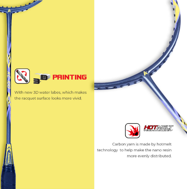 Kawasaki KC 100 Unstrung Badminton Racket (Yellow)