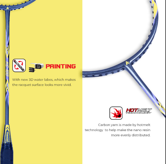 Kawasaki KC 100 Unstrung Badminton Racket (Yellow)