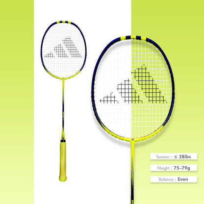 Buy Adidas Spieler F09 badminton racket, 5U G5, even balance, SMART carbon frame, medium flex, 28 lbs string tension, lightweight Adidas racket, control and speed, badminton gear for intermediate players, Adidas F09 online, professional badminton racket, Adidas badminton equipment, best Adidas racket