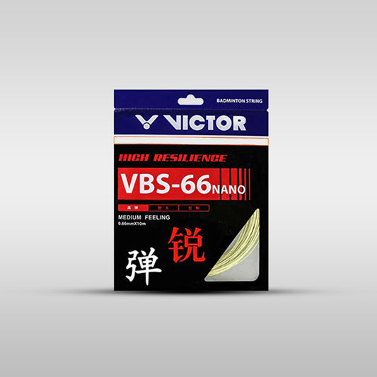 Victor VBS-66N High Resilience Badminton String – 0.66mm Medium Feel, Made in Japan, 10m (8 Colours)