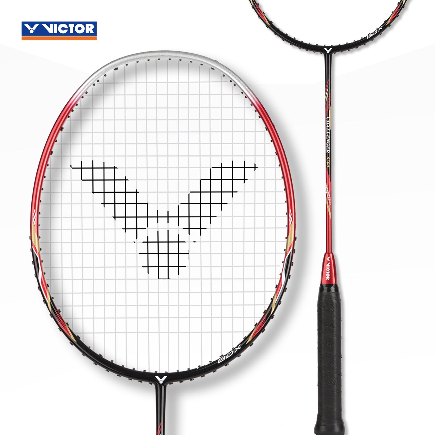Victor Challenger 9500 Strung Badminton Racket – 4U/G5 | Red & Blue
