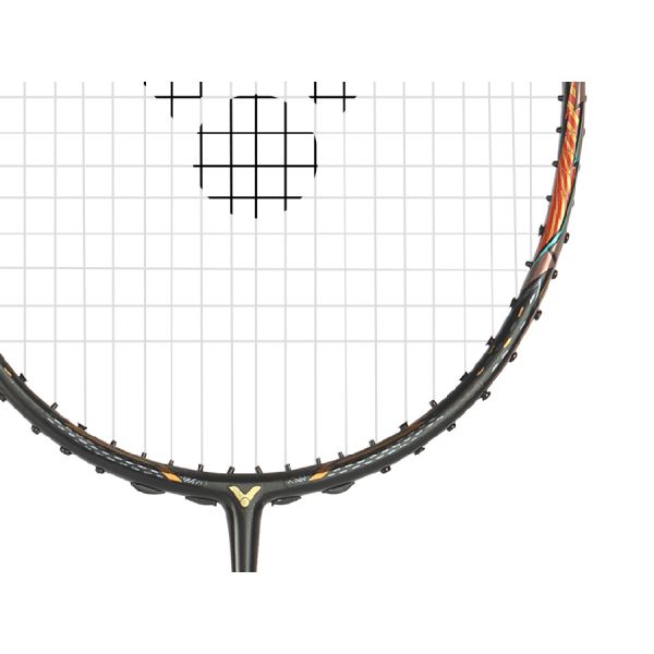 Victor THRUSTER K-F ULTRA, racket used by Mohammad Ahsan, stiff flex badminton racket, head heavy attacking racket, high resilience graphite frame, PYROFIL + metallic shaft, pro-level racket, Victor signature racket, 4U G5 weight, advanced smasher’s racket, precision engineered racket, top performance Victor gear, badminton for elite players, full cover included, black moonless night racket