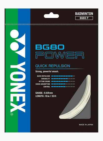 Yonex BG 80 Power Badminton String (White)