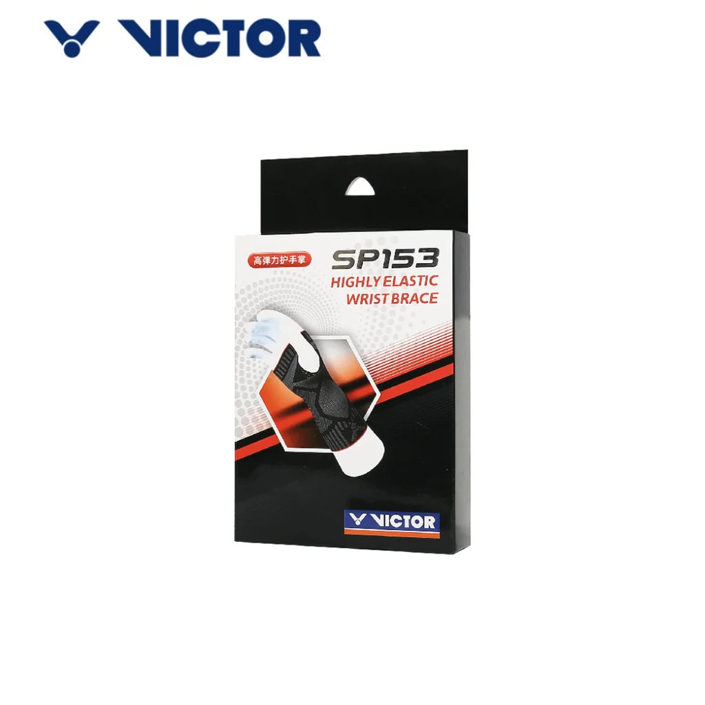 elastic wrist brace, Victor SP153, compression wrist support, wrist injury prevention, breathable wrist sleeve, black sports wrist wrap, badminton wrist guard, flexible wrist brace, carpal tunnel support gear, gym wrist protector, joint pain relief strap, adjustable wrist wrap, durable wrist compression, nylon wrist brace, athletic wrist band